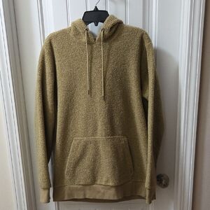 No Boundaries Men's Tan Sherpa Hoodie Sweatshirt